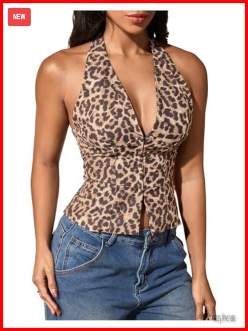 SHENHE Women's Halter Deep V Backless Bustier Corset Crop Top